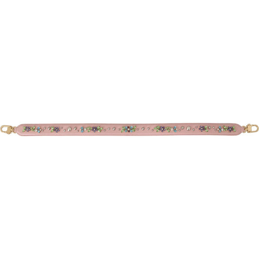 Dolce & Gabbana Stunning Pink Crystal Studded Leather Strap Dolce & Gabbana