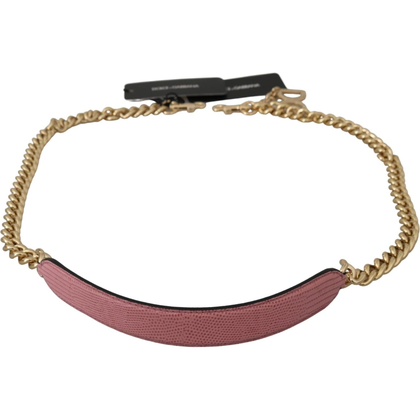 Dolce & Gabbana Elegant Pink Gold Leather Shoulder Strap Dolce & Gabbana