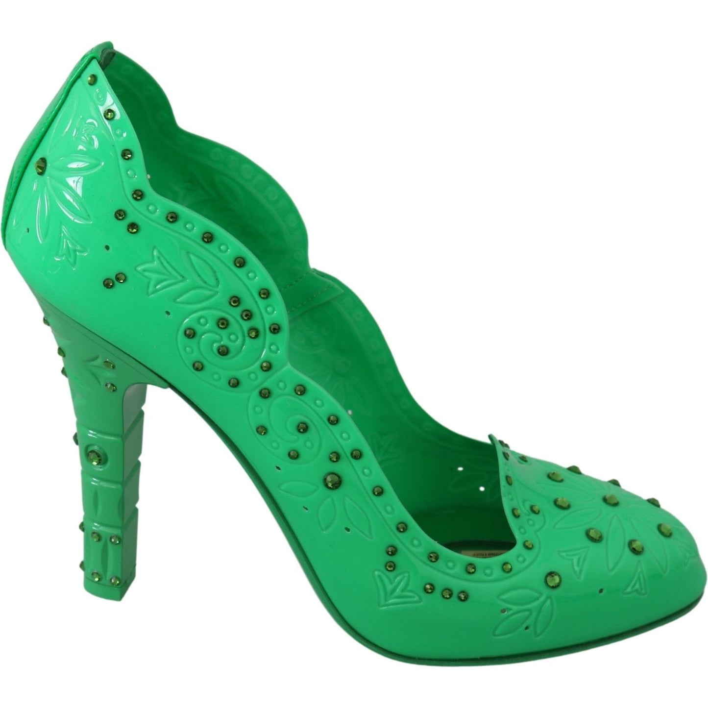 Dolce & Gabbana Enchanting Crystal Cinderella Pumps in Lush Green Dolce & Gabbana