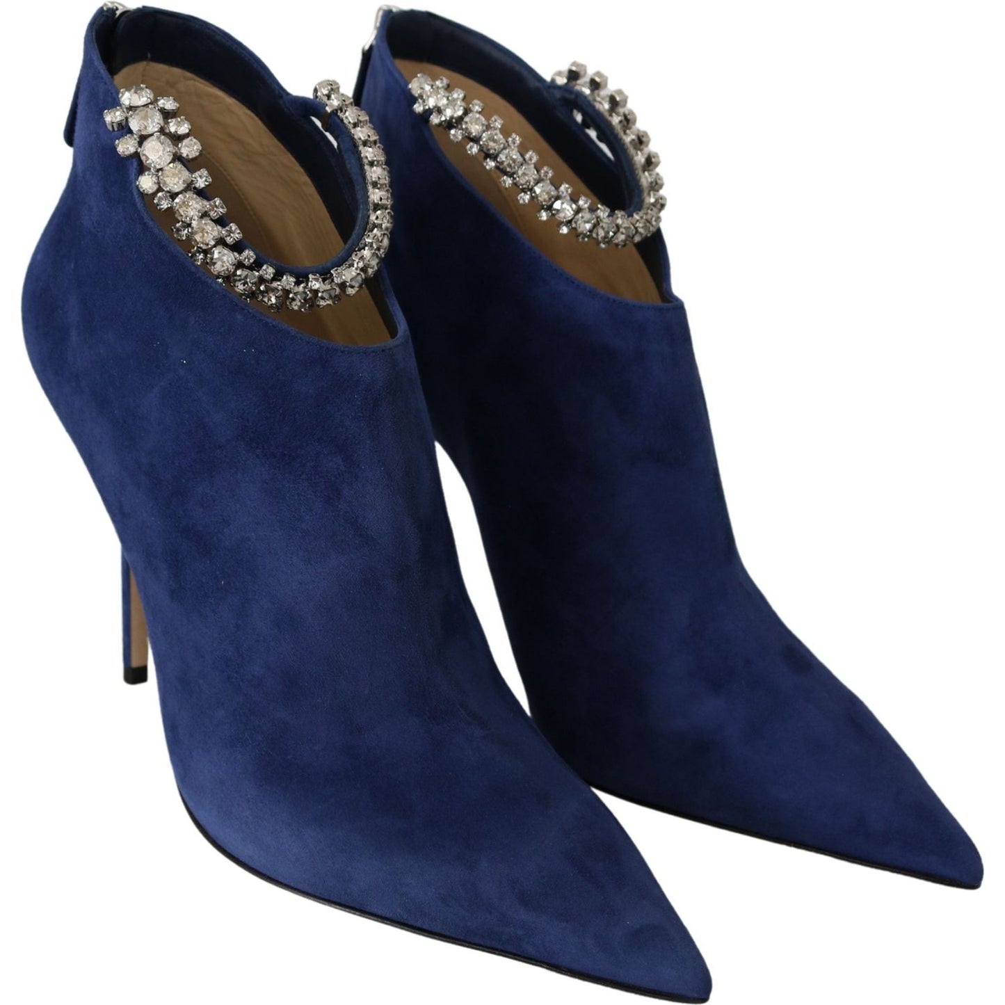 Jimmy Choo Pop Blue Crystal-Strap Heeled Boots Jimmy Choo