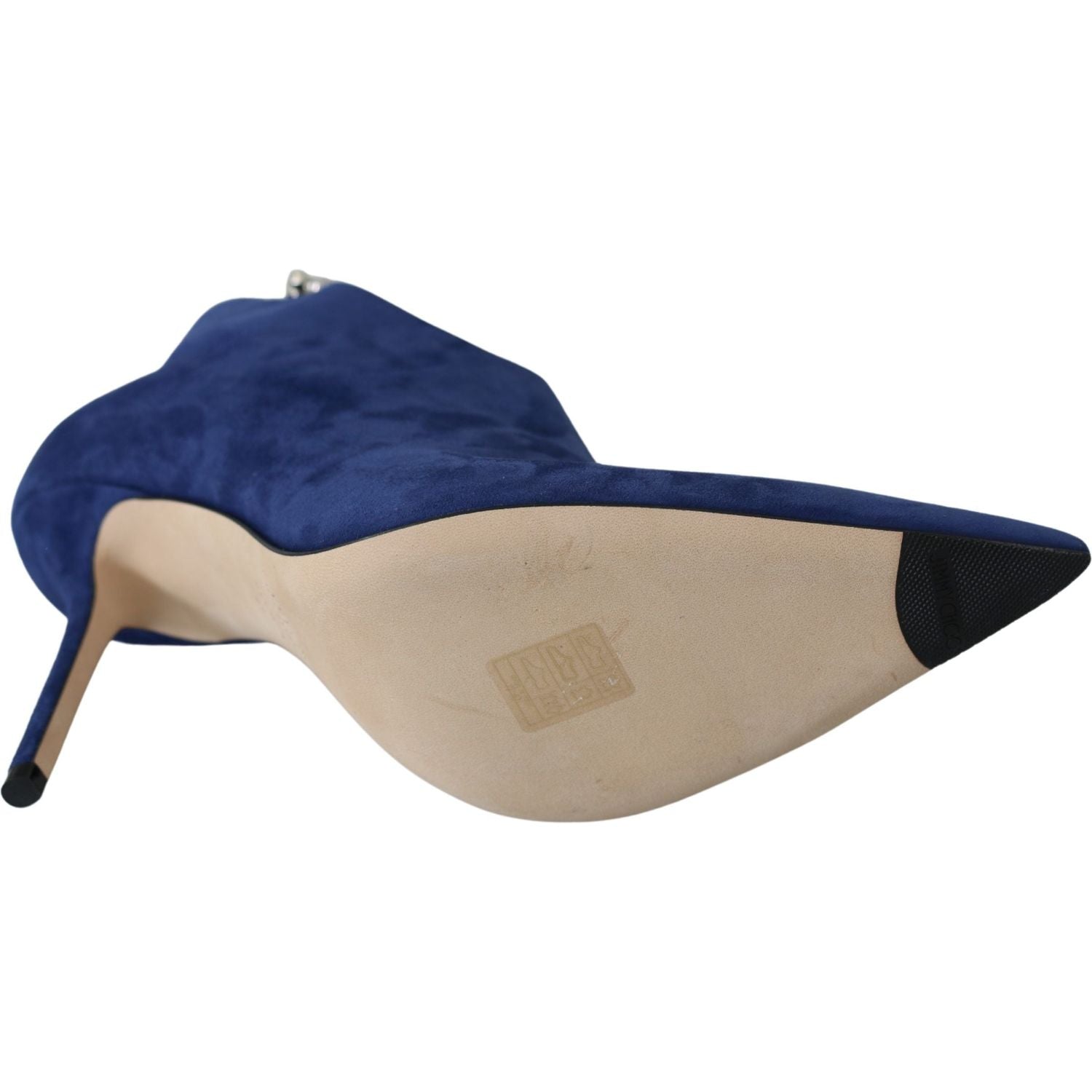 حذاء جيمي تشو بوب ذو الكعب العالي وحزام كريستالي أزرق