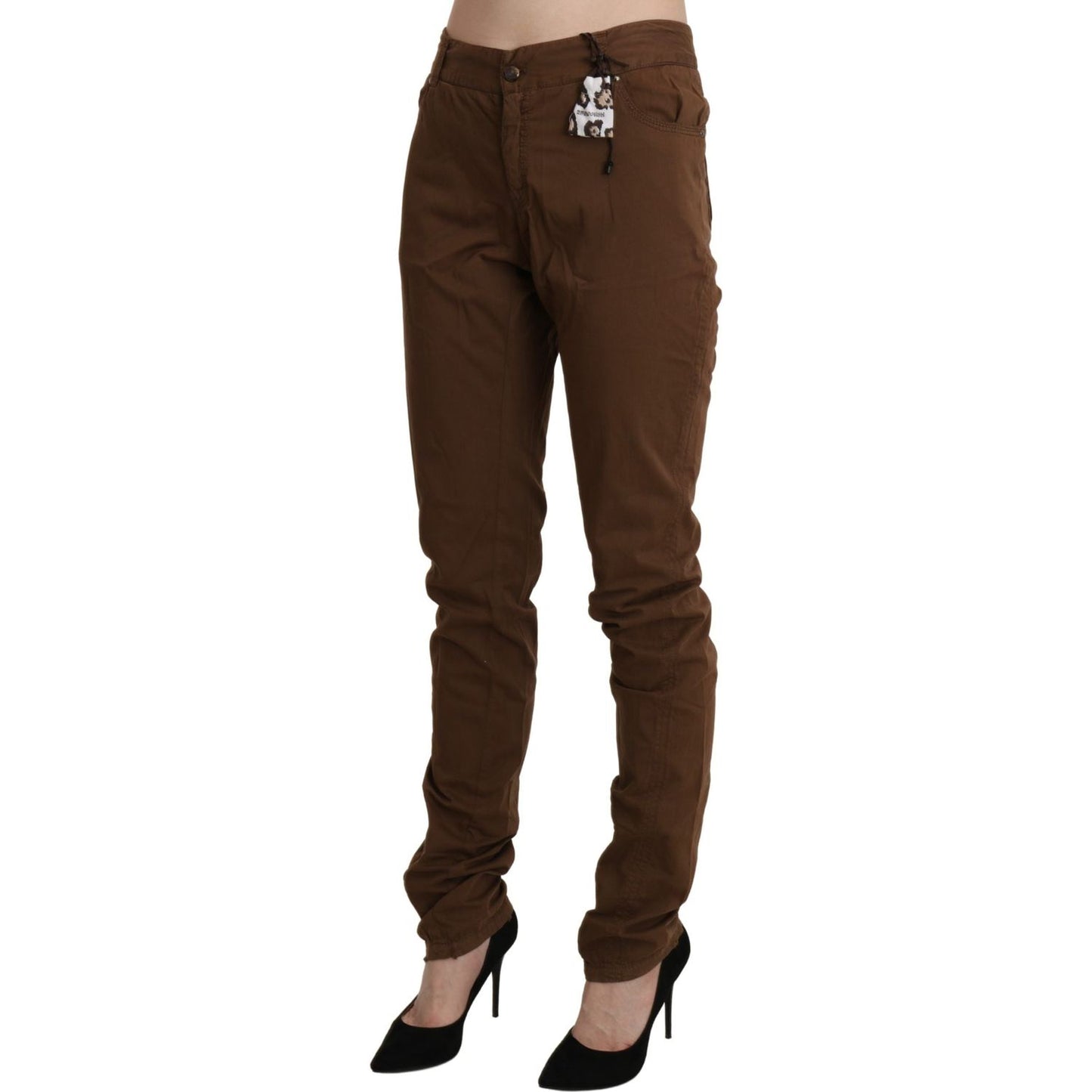 Ermanno Scervino Chic High Waist Skinny Cotton Trousers Ermanno Scervino