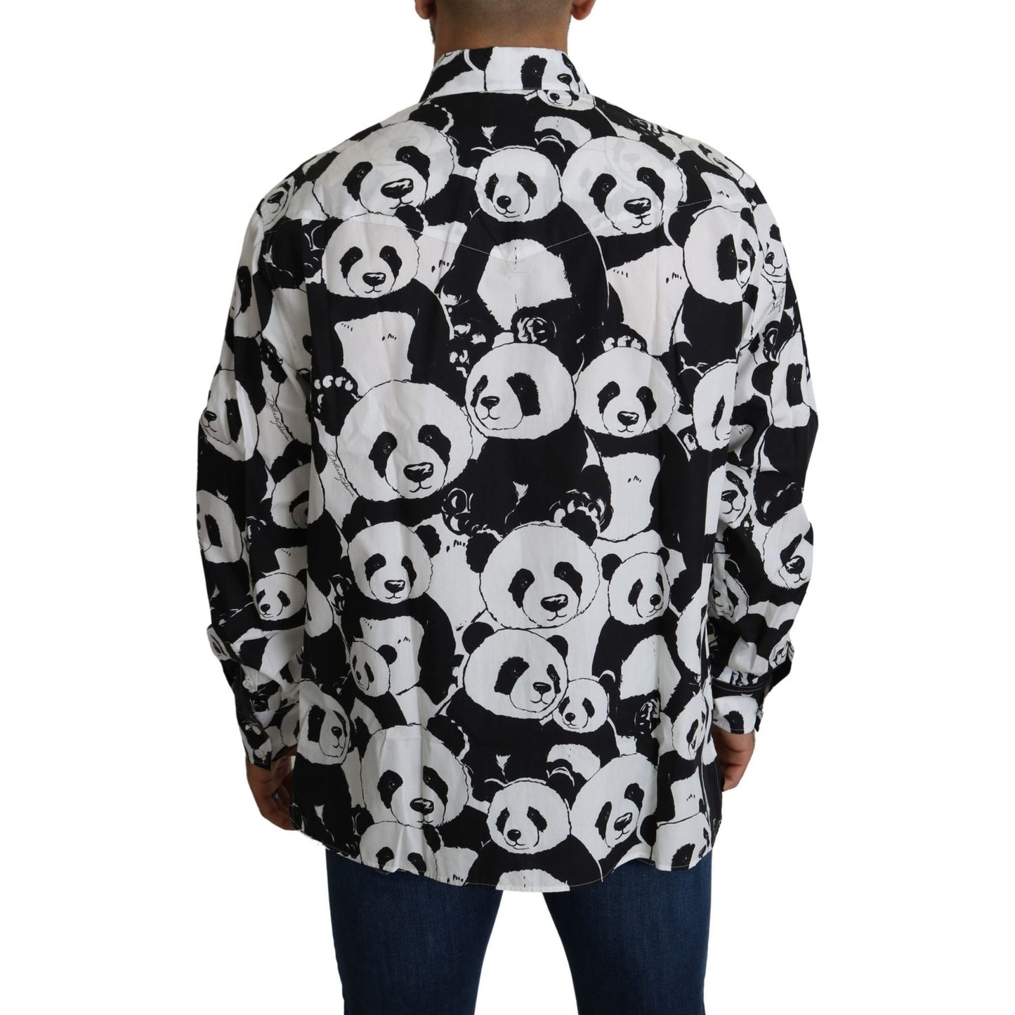 Dolce & Gabbana Panda Print Pure Cotton Shirt - Black White Dolce & Gabbana