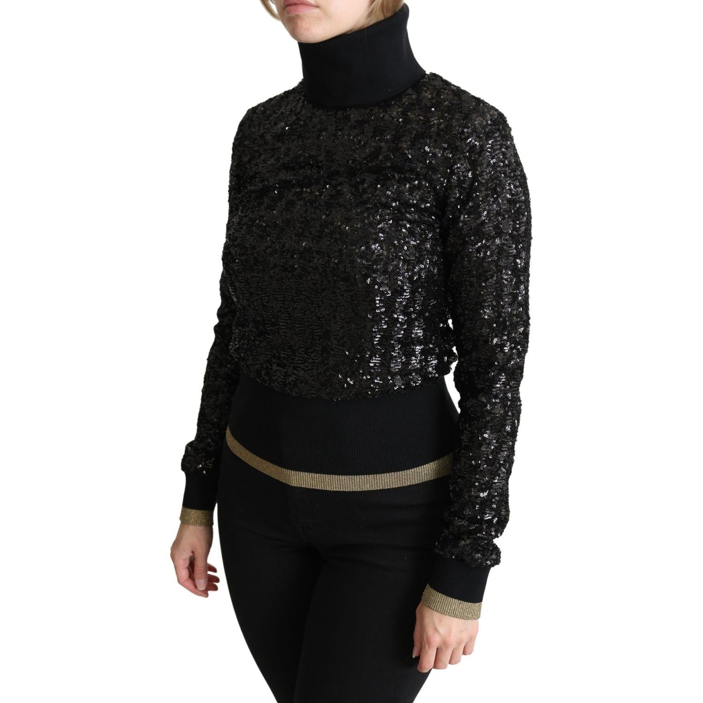 Dolce & Gabbana Elegant Sequined Turtleneck Sweater Dolce & Gabbana