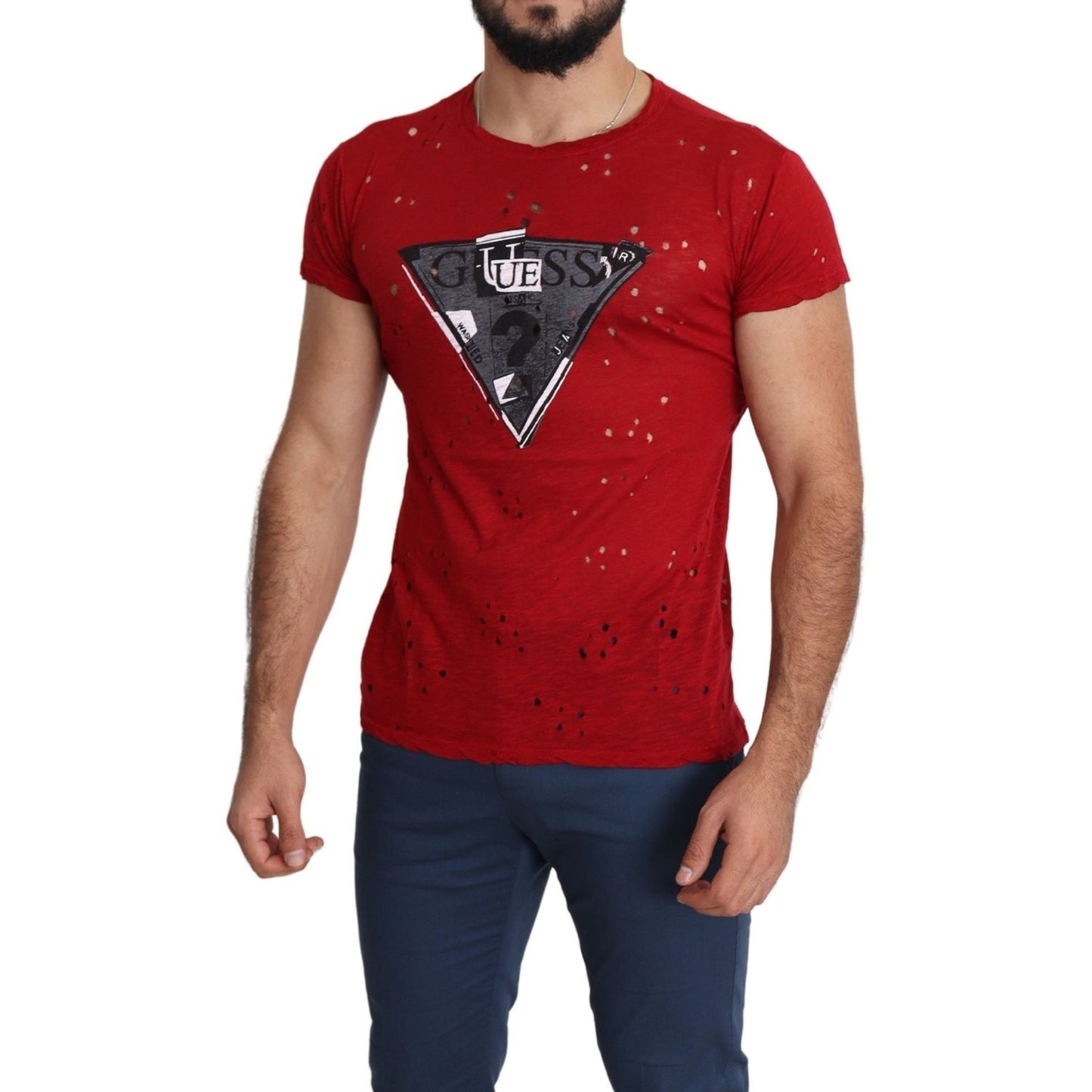 Guess Radiant Red Cotton Tee Perfect For Everyday Style Guess