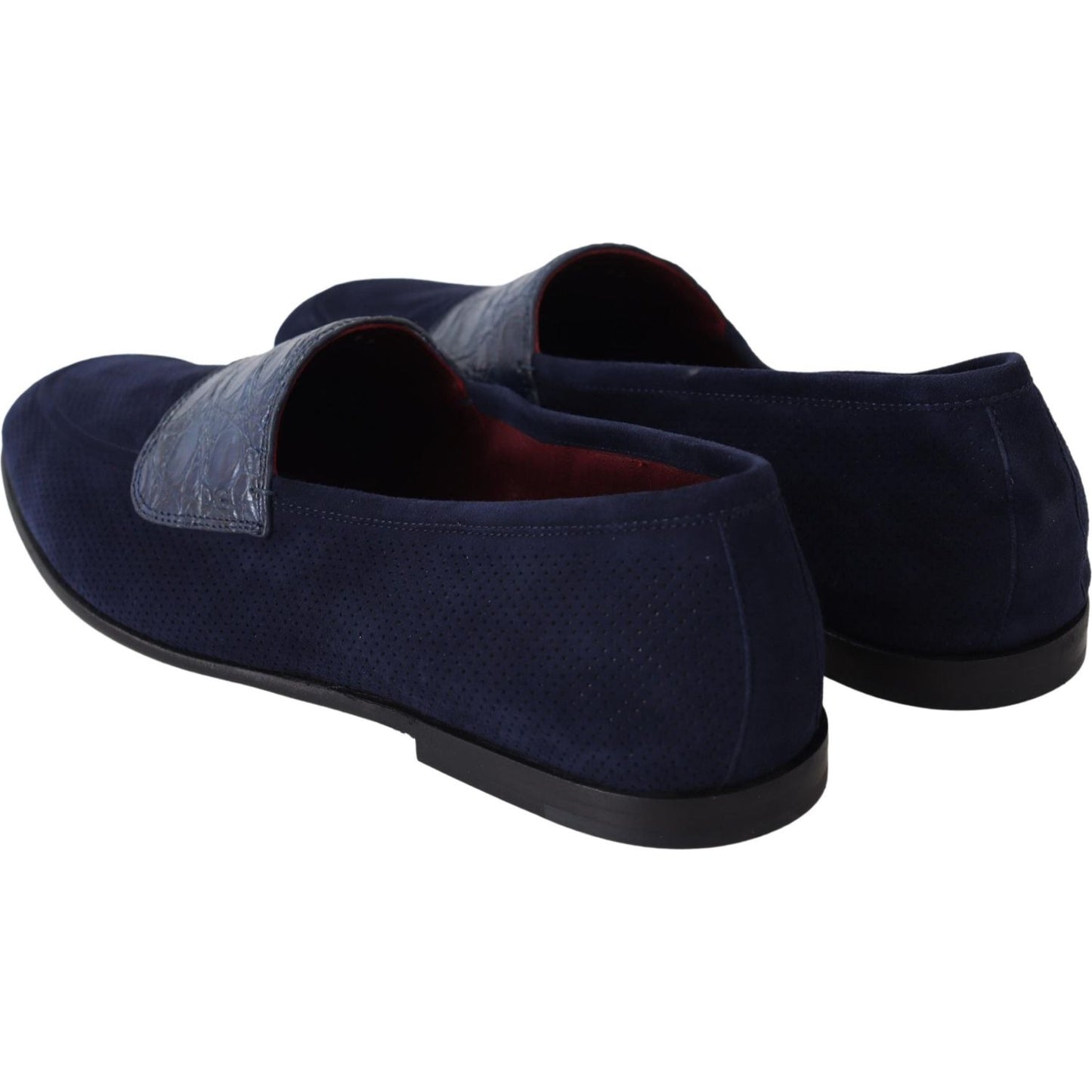 Dolce & Gabbana Elegant Blue Suede Leather Loafers Dolce & Gabbana