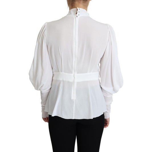 Dolce & Gabbana Elegant Snow-White Viscose Blouse Dolce & Gabbana