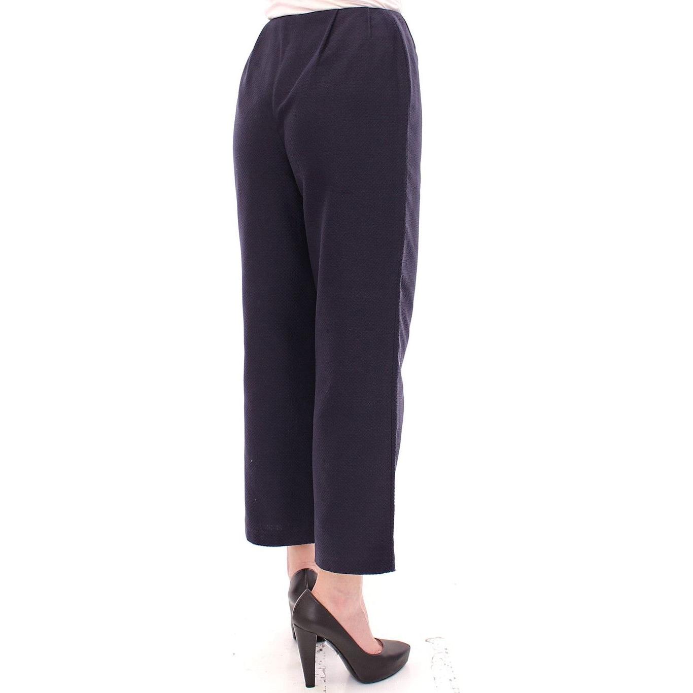 Andrea Incontri Chic Cropped Blue Pants - Exquisite Craftsmanship Andrea Incontri