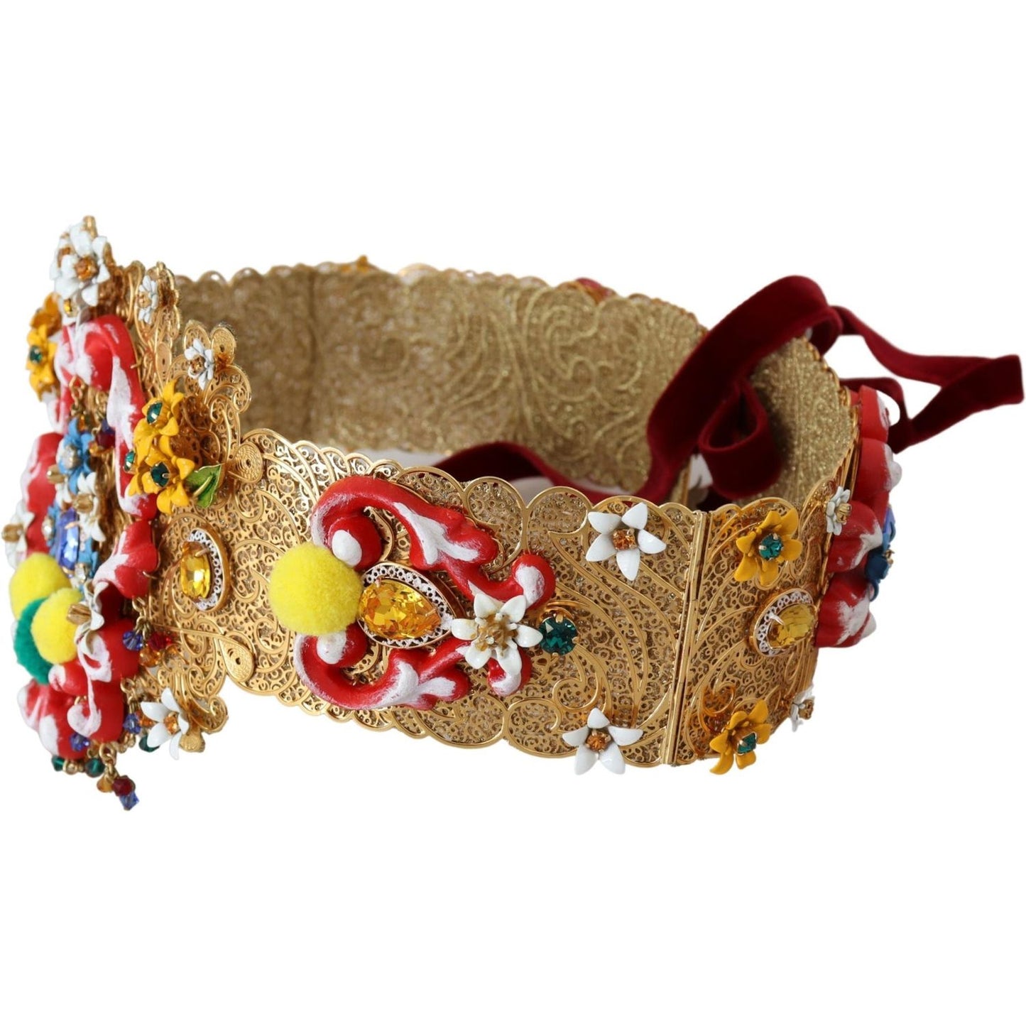 Dolce & Gabbana Gold-Tone Floral Crystal Waist Belt Dolce & Gabbana