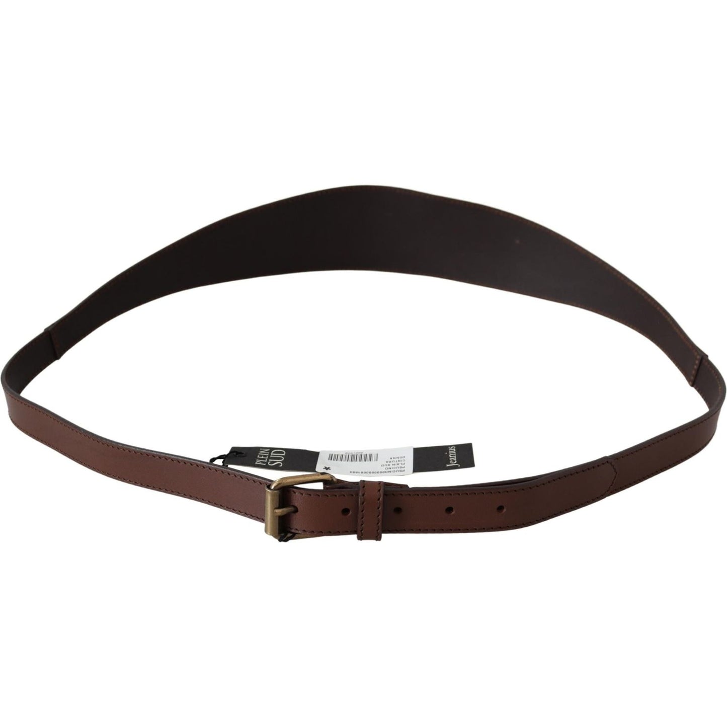 PLEIN SUD Elegant Rustic Gold-Tone Leather Belt PLEIN SUD