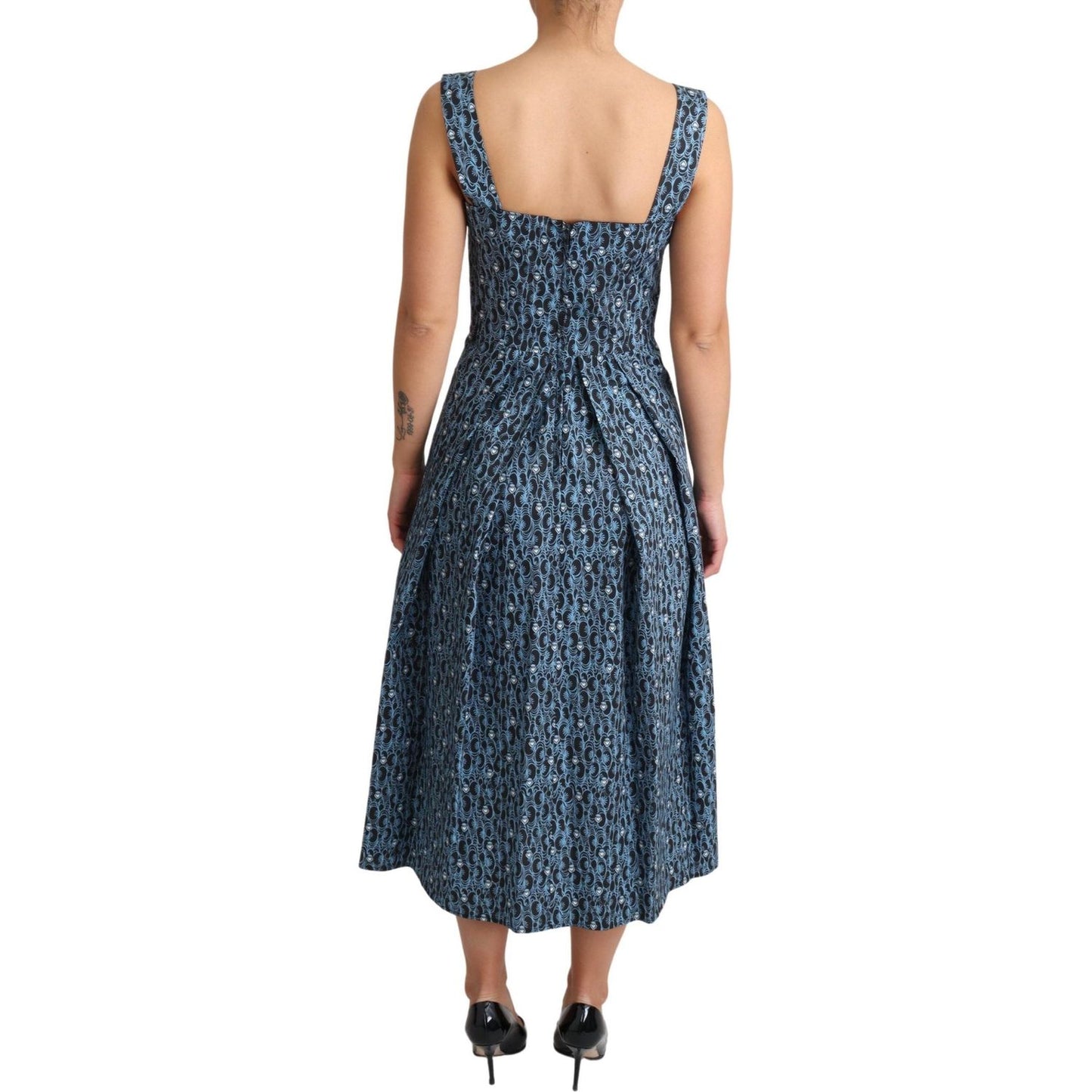 Dolce & Gabbana Elegant Sleeveless A-line Blue Heart Dress Dolce & Gabbana