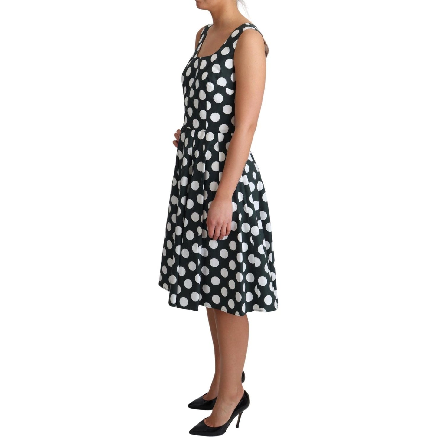 Dolce & Gabbana Chic Polka Dot A-line Sleeveless Dress Dolce & Gabbana