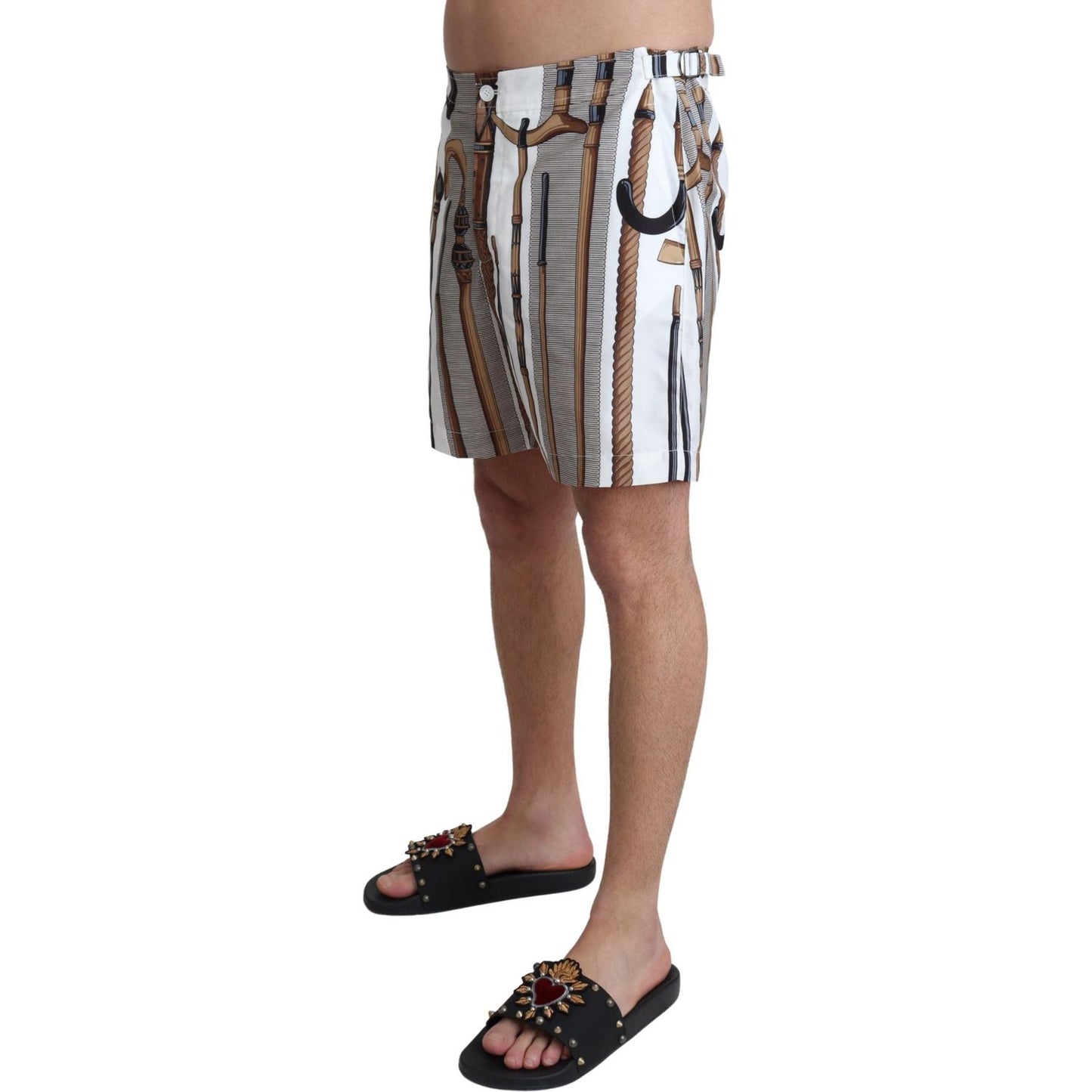 Dolce & Gabbana Elegant White Multicolor Swim Shorts Dolce & Gabbana