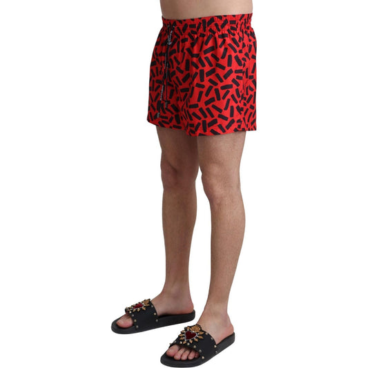 Dolce & Gabbana Radiant Red Drawstring Swim Trunks Dolce & Gabbana