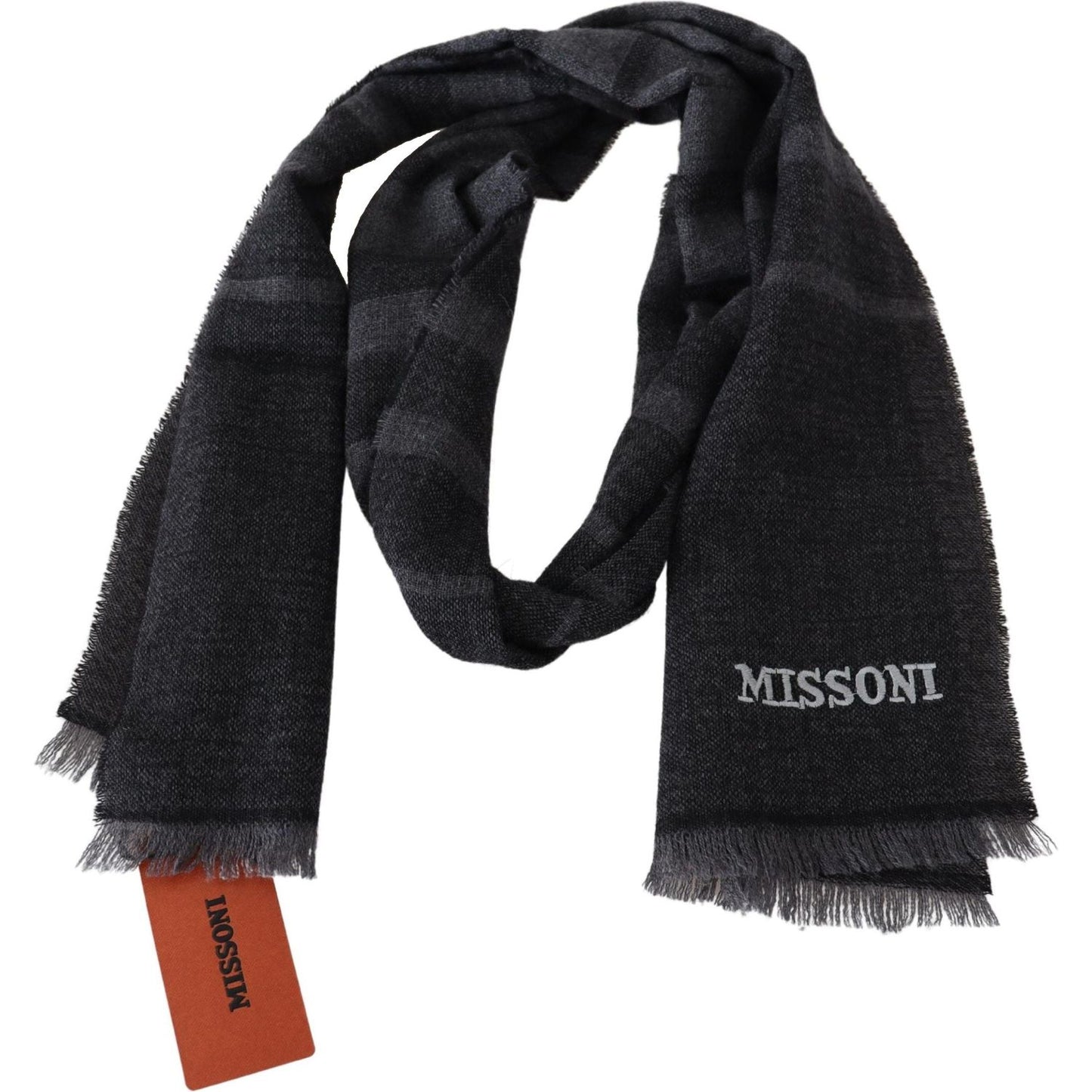 Missoni Elegant Wool Scarf with Signature Stripes Missoni