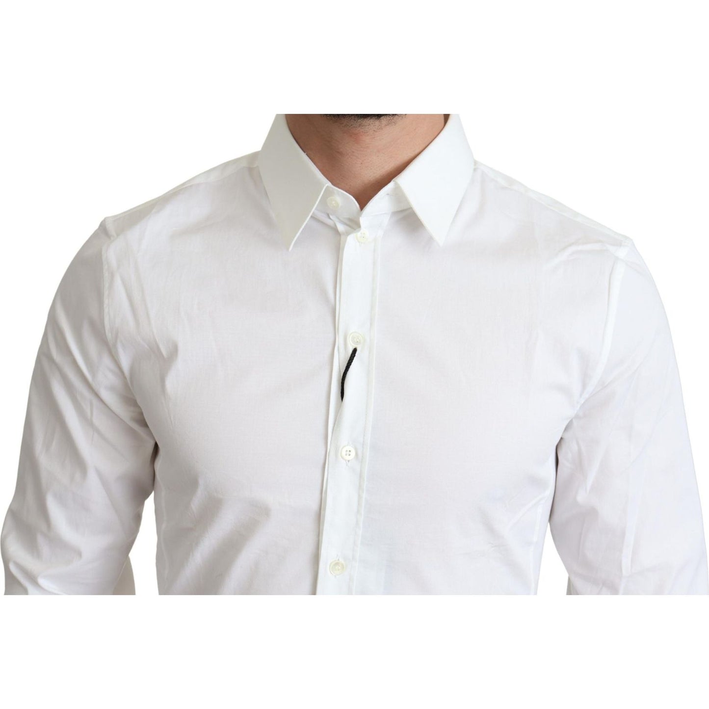 Dolce & Gabbana Elegant White Cotton Stretch Dress Shirt Dolce & Gabbana