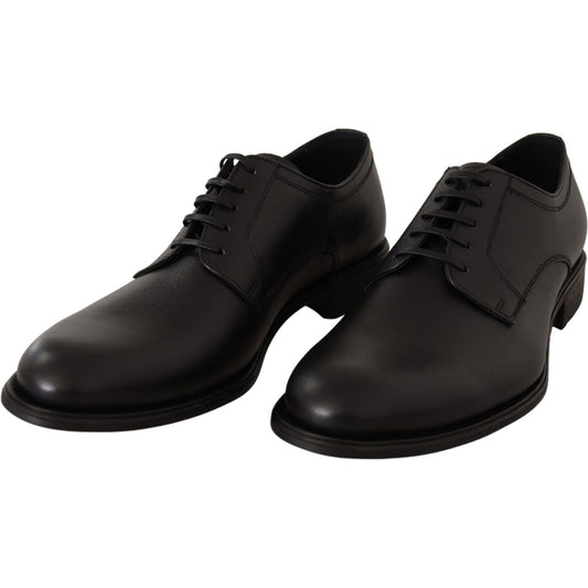 Dolce & Gabbana Elegant Black Leather Derby Shoes Dolce & Gabbana