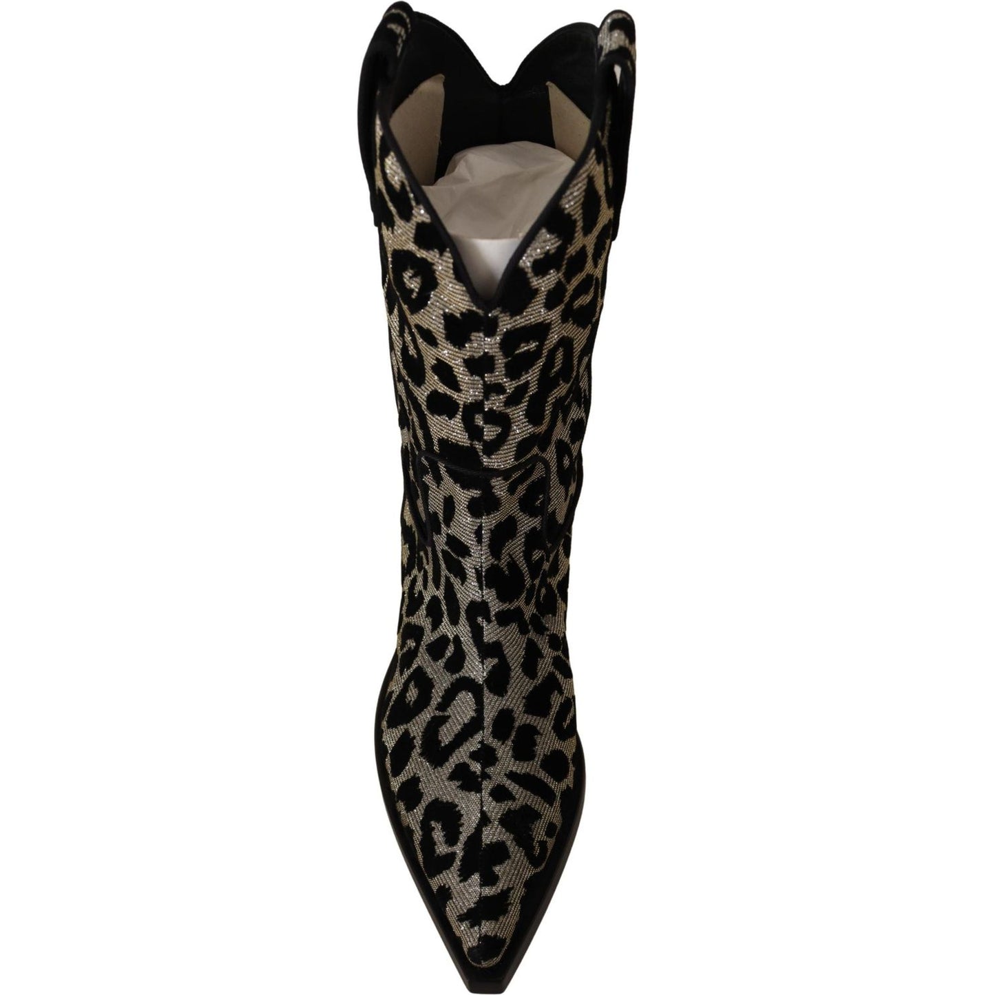 Dolce & Gabbana Elegant Leopard Print Mid Calf Boots Dolce & Gabbana