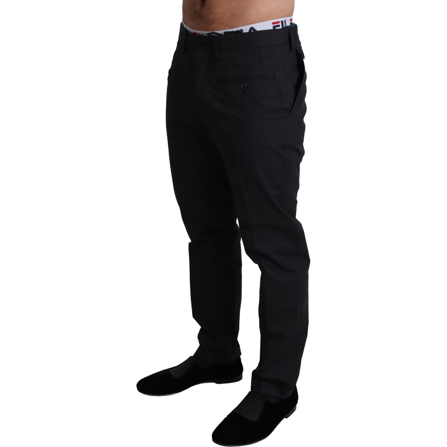 Dolce & Gabbana Elegant Black Stretch Cotton Trousers Dolce & Gabbana