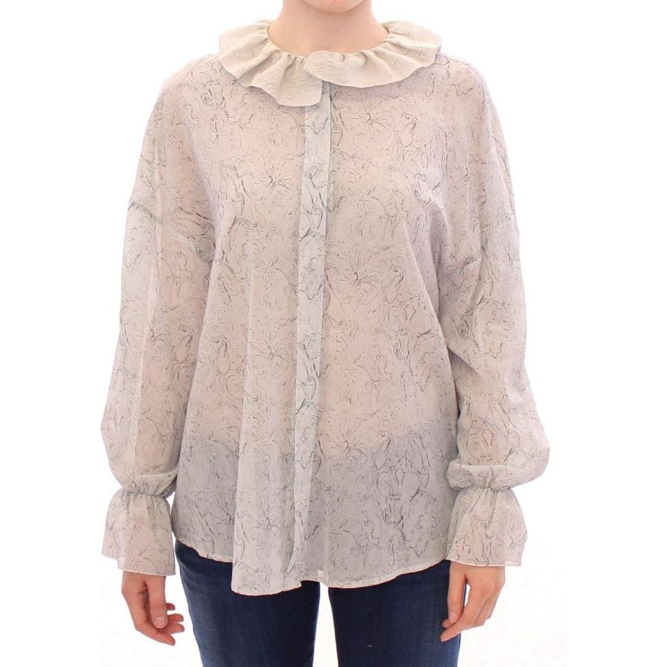 Vika Gazinskaya Blue Cotton Blouse Tunic