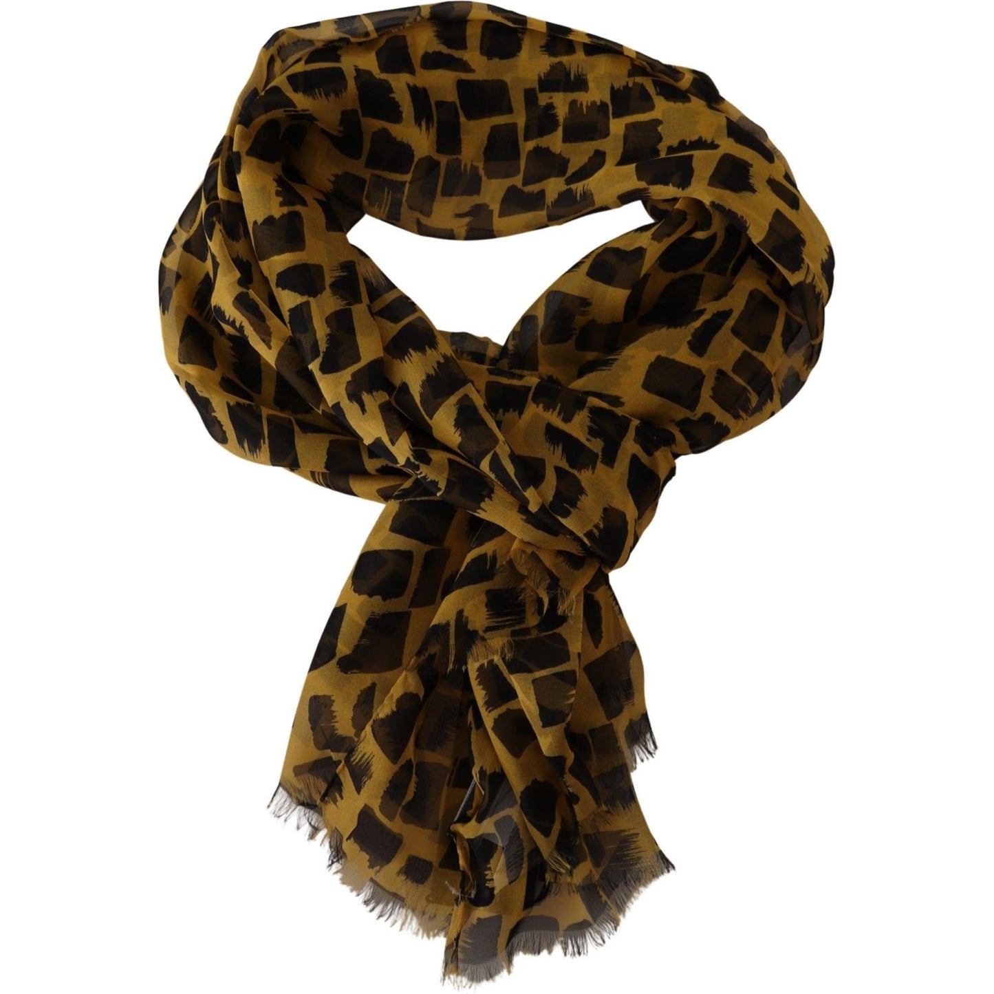 Dolce & Gabbana Elegant Silk Scarf in Yellow & Black Dolce & Gabbana