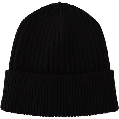 Dolce & Gabbana Black Wool Knit Women Winter Hat