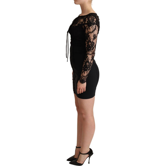 Dolce & Gabbana Elegant Black Lace Mini-Dress Delight Dolce & Gabbana