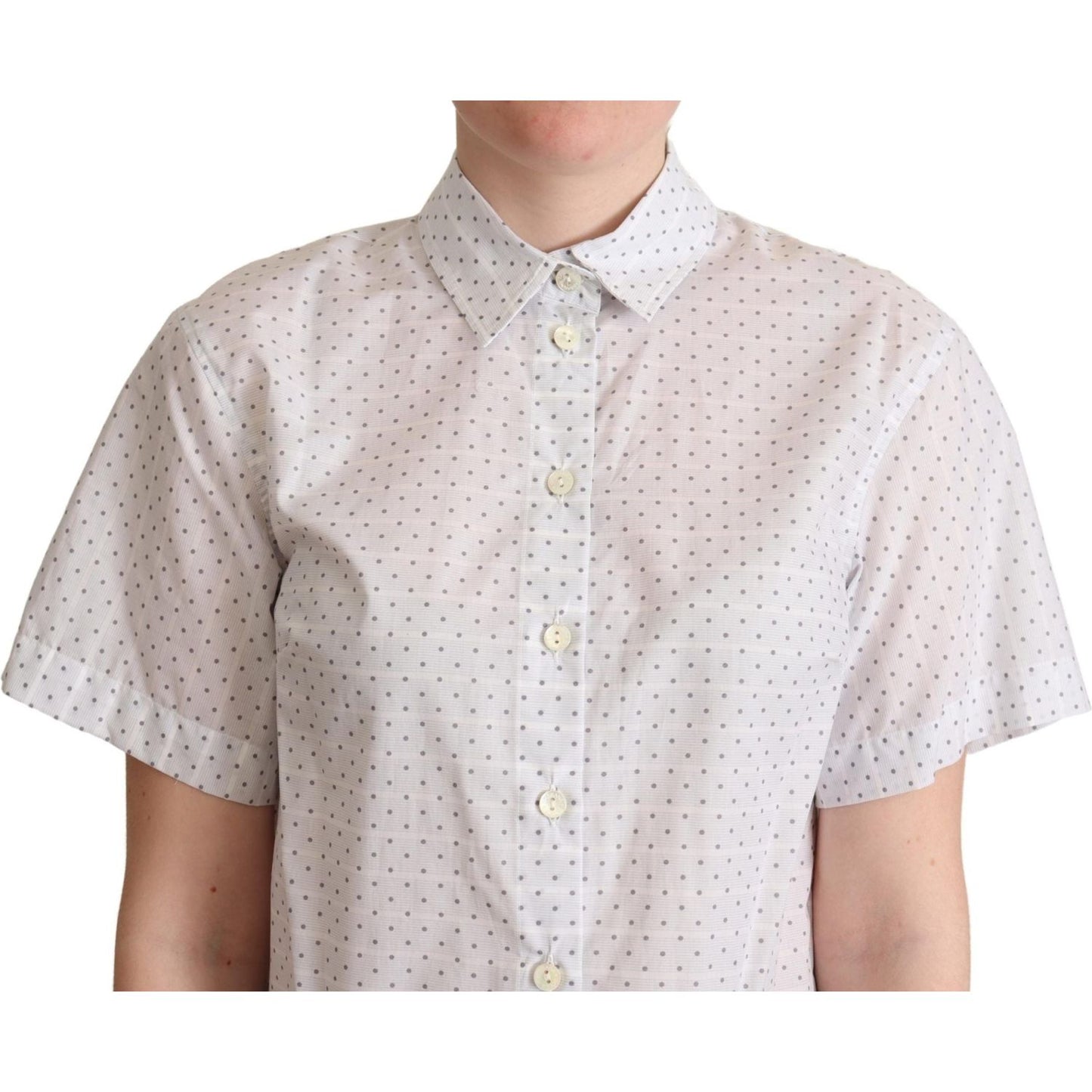 Dolce & Gabbana Elegant Polka Dot Cotton Polo Top Dolce & Gabbana