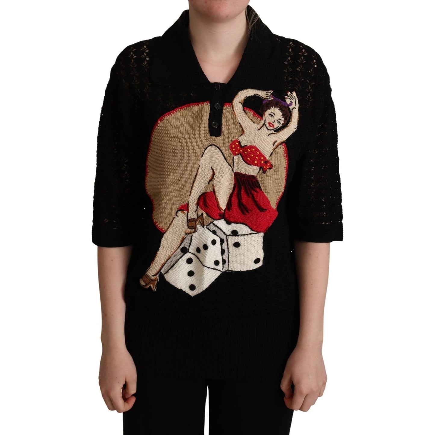 Dolce & Gabbana Embroidered Short Sleeve Luxury Sweater Dolce & Gabbana