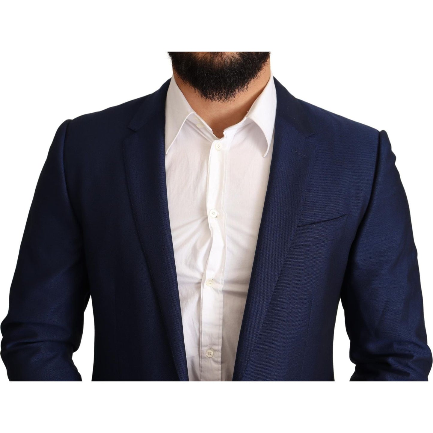 Dolce & Gabbana Navy Blue Virgin Wool Martini Blazer Dolce & Gabbana