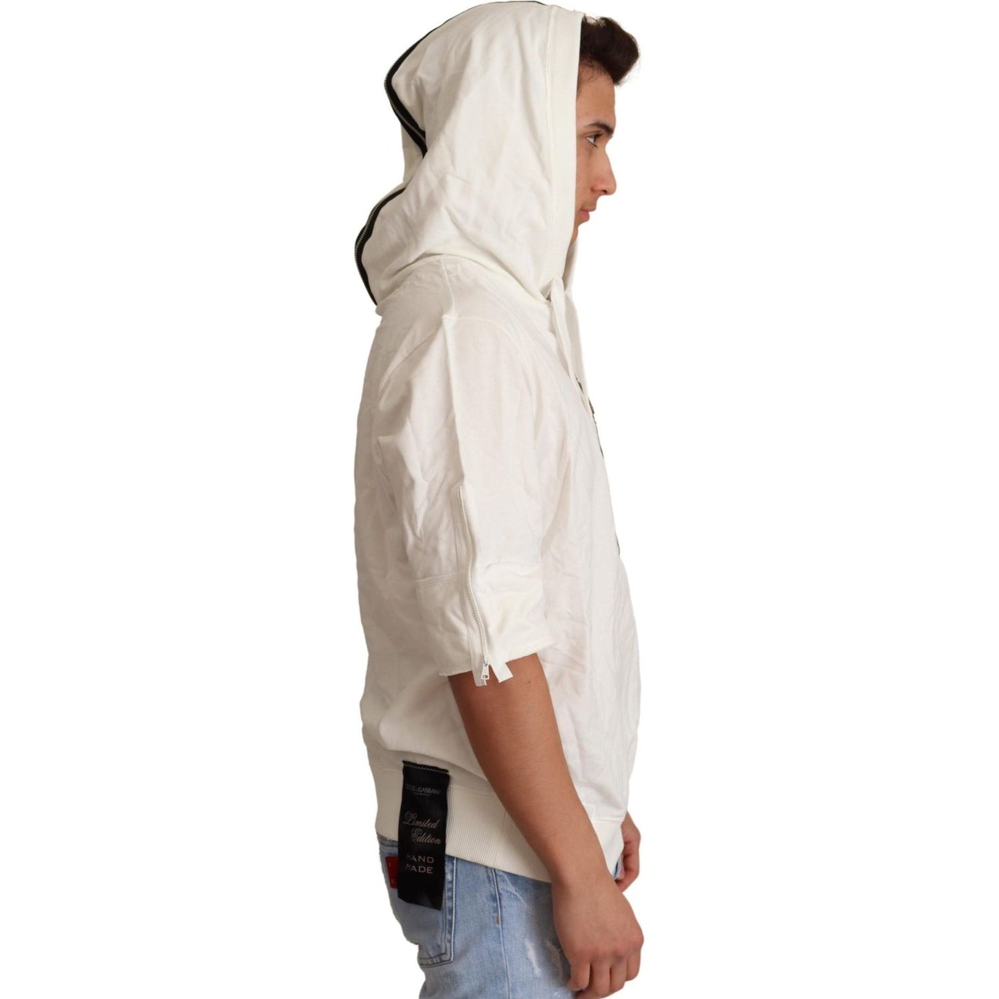 Dolce & Gabbana White Hooded Limited Edition Sweater