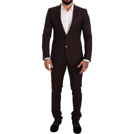 Dolce & Gabbana Bordeaux Wool MARTINI Slim Fit Suit Suit