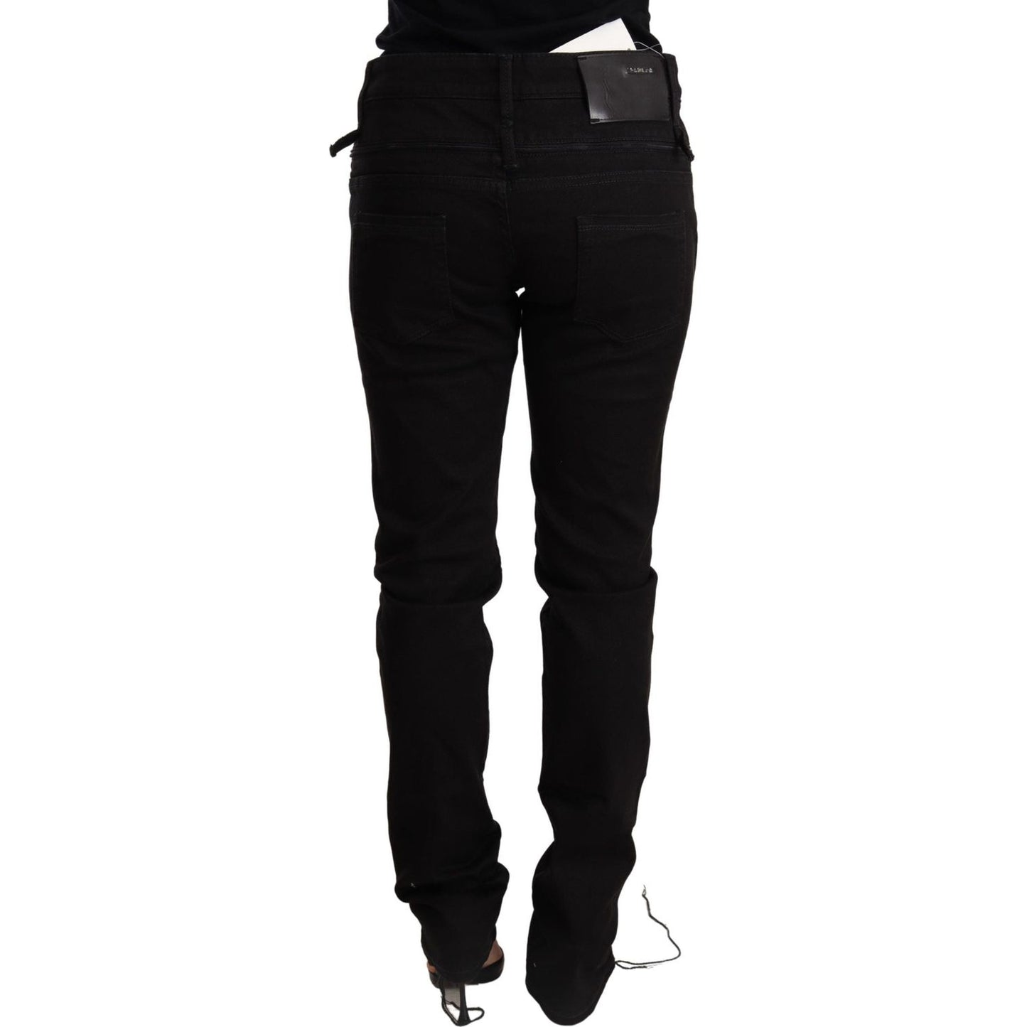 Acht Chic Low Waist Skinny Black Denim WOMAN TROUSERS Acht