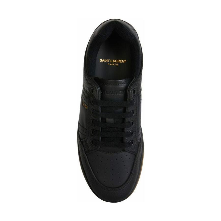 حذاء رياضي أنيق من الجلد باللون الأسود من Saint Laurent