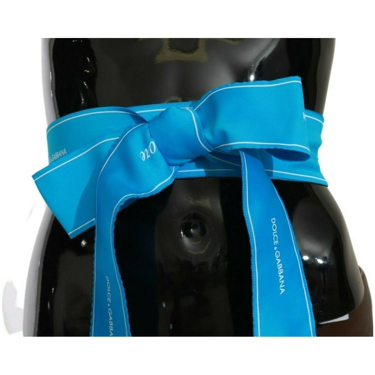 Dolce & Gabbana Elegant Bow Snap Blue Waist Belt WOMAN BELTS Dolce & Gabbana