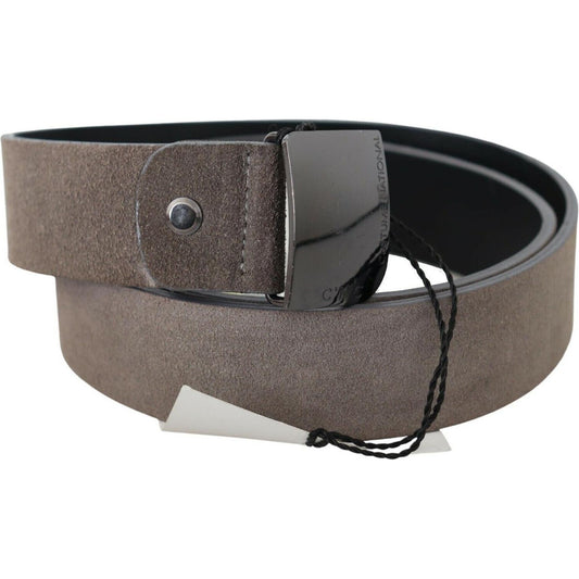 Costume National Brown Leather Square Logo Buckle Belt WOMAN BELTS