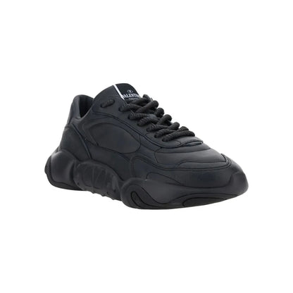 Valentino Black Calf Leather Garavani Sneakers