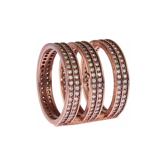 Nialaya Gold 925 Silver Clear CZ Pink Ring Nialaya