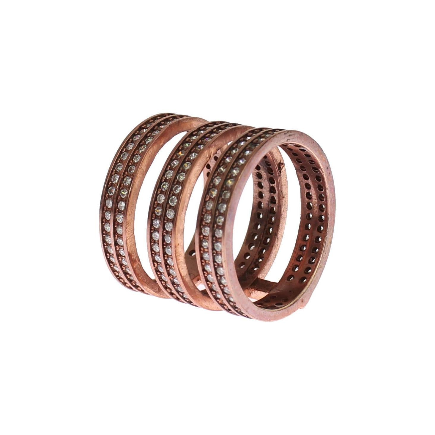 خاتم نيالايا المبهر المطلي بالذهب الوردي مرصع بأحجار الزركونيا المكعبة