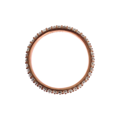 Nialaya Pink Gold 925 Silver Clear CZ Ring Ring