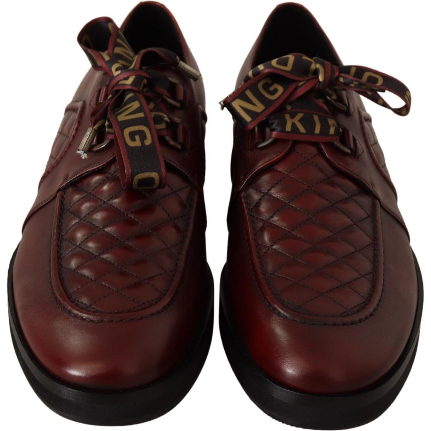 Dolce & Gabbana Elegant Bordeaux Derby Leather Shoes Dress Shoes Dolce & Gabbana