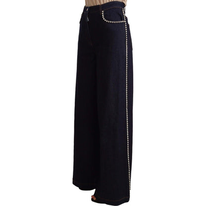 Dolce & Gabbana Dark Blue Crystal Embellished Flare Jeans