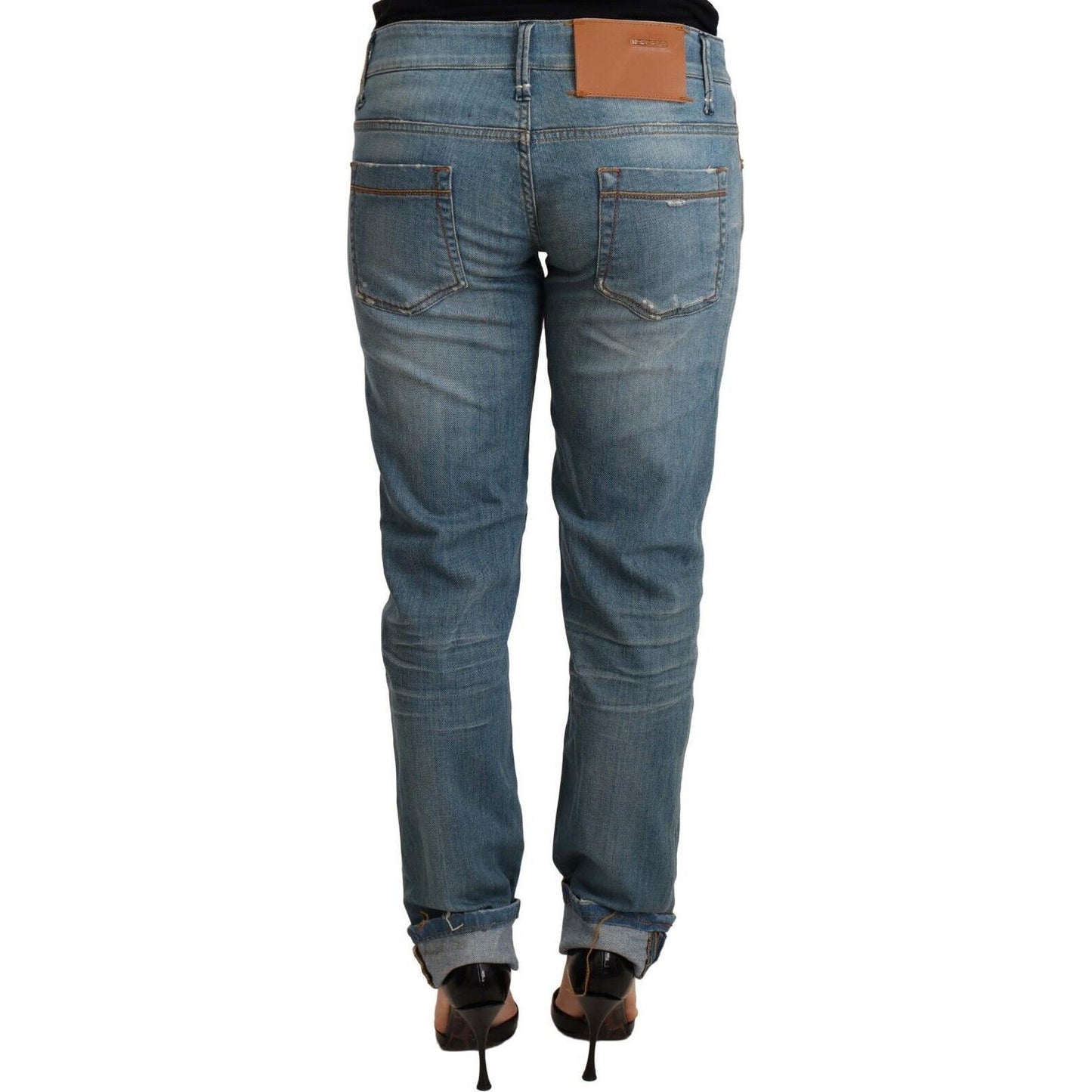 Acht Chic Washed Cotton Denim with Folded Hem Jeans & Pants Acht