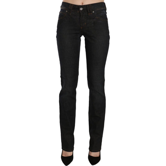 John Galliano Elegant Black Slim Fit Corduroy Jeans Jeans & Pants John Galliano