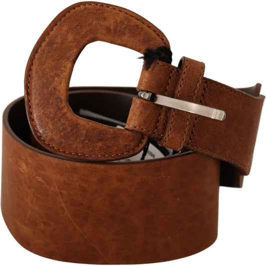 Costume National Elegant Brown Leather Fashion Belt WOMAN BELTS Costume National