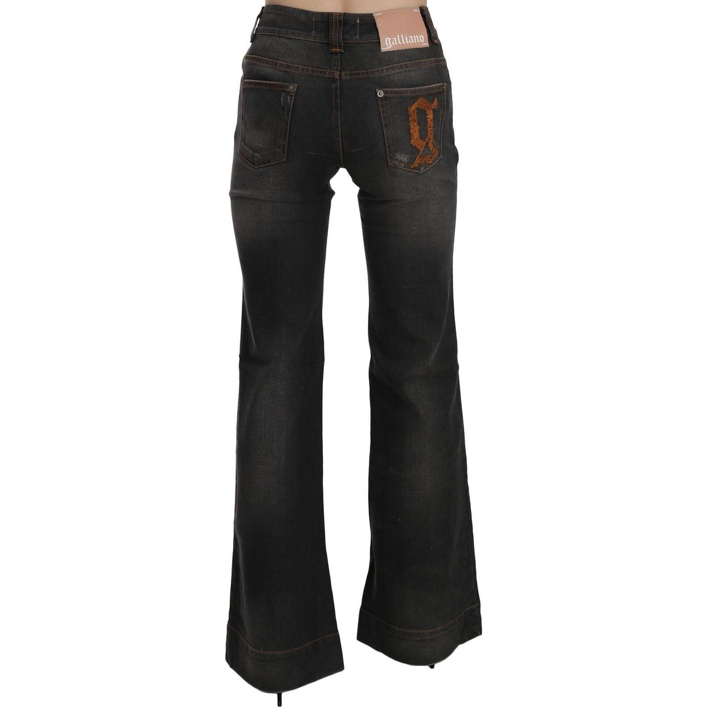 Dolce & Gabbana Svelte Mid Waist Flared Black Denim Jeans & Pants Dolce & Gabbana