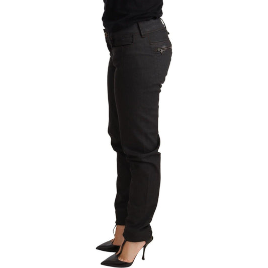 Ermanno Scervino Chic Black Low Waist Skinny Jeans Jeans & Pants Ermanno Scervino