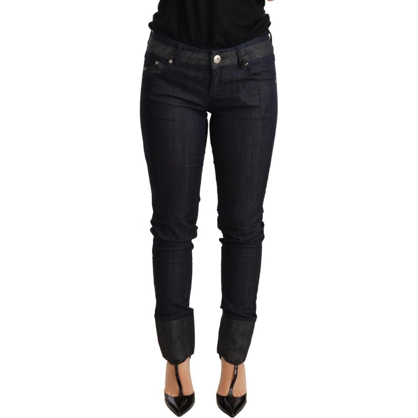 Ermanno Scervino Chic Dark Blue Skinny Trouser Jeans Jeans & Pants Ermanno Scervino