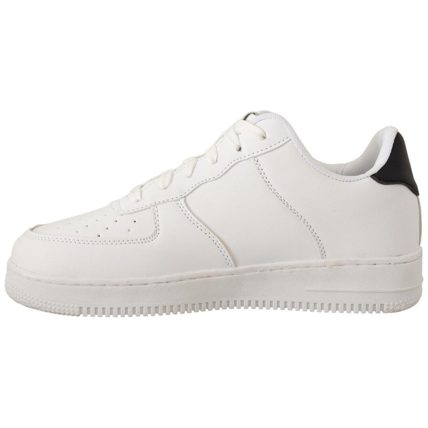 SIGNS White Leather Perforated Lace Up Sneakers Casual Men Shoes SIGNS