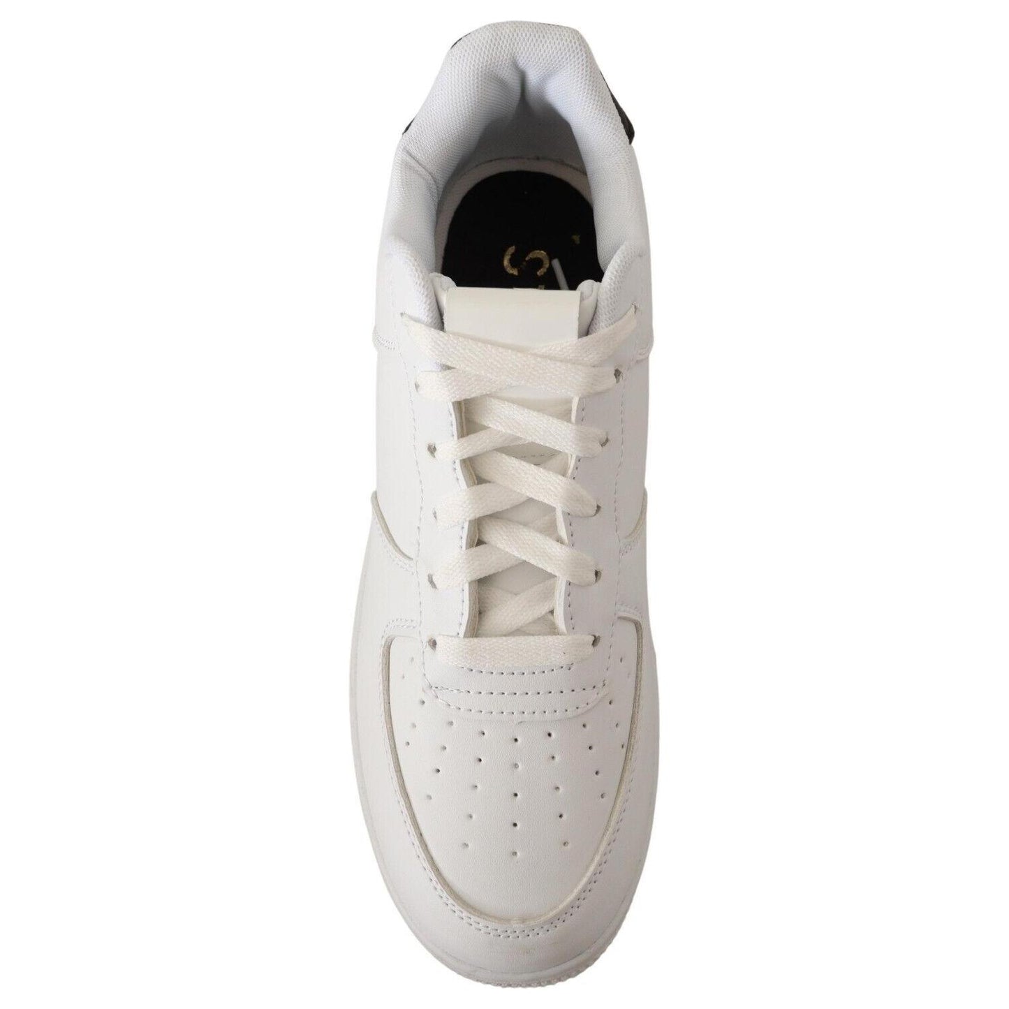 SIGNS Chic White Leather Low Top Sneakers MAN SNEAKERS SIGNS